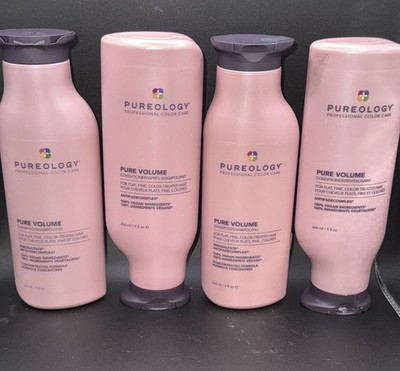 2 Sets Pureology Pure Volume Shampoo + Conditioner Vegan Volumizing Hair 9 fl oz