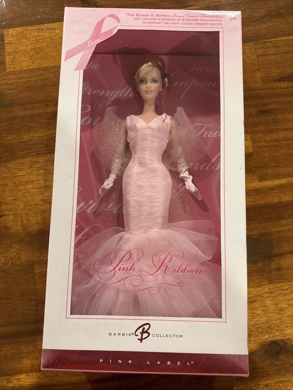 Pink Ribbon Barbie Doll Collector 2006 Pink Label Blonde Mattel