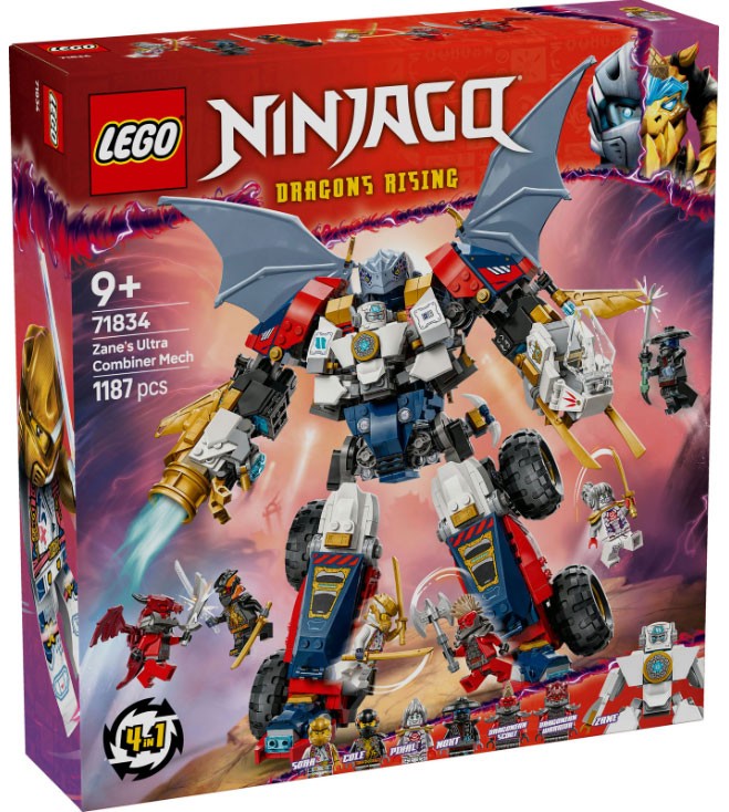 LEGO 71834 NINJAGO Mech Ultra Combinatore di Zane - 4-in-1 Ninja