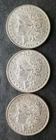 Lot of Three 1881 $1 Morgan Silver Dollars