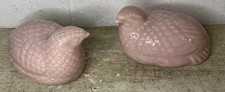 Lot Of 2 Beautiful Vintage Vanguard Accents Pink Quail Bird Hen Figurine USA 103