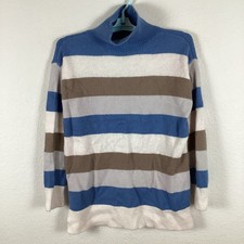 Ann Taylor Womens Sweater XS Petite Long Sleeve Striped Pullover Excellent