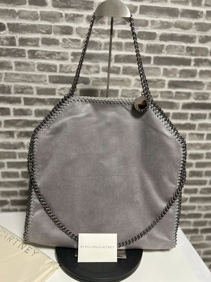Stella mccartney falabella Leather Shoulder bag large Fold over Tote Gray 122611 - Image 2 of 4