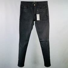 SAINT LAURENT 2020 Size 31 Black Denim Tapered Five Pockets Jeans