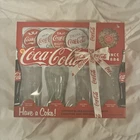 Coca-Cola Vintage Glass Collection with Coasters and Pretzels, Soda Theme
