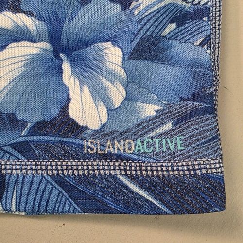 Tommy Bahama Mens Shirt Size Large Blue Floral S/S 1/4 Zip *Island Active* Beach - Picture 8 of 12