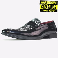Malin Glenn Mens Semi-Formal Designer Smart Casual Slip On Shoes Black