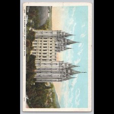 Antique Postcard The Mormon Temple Salt Lake City Utah Architecture