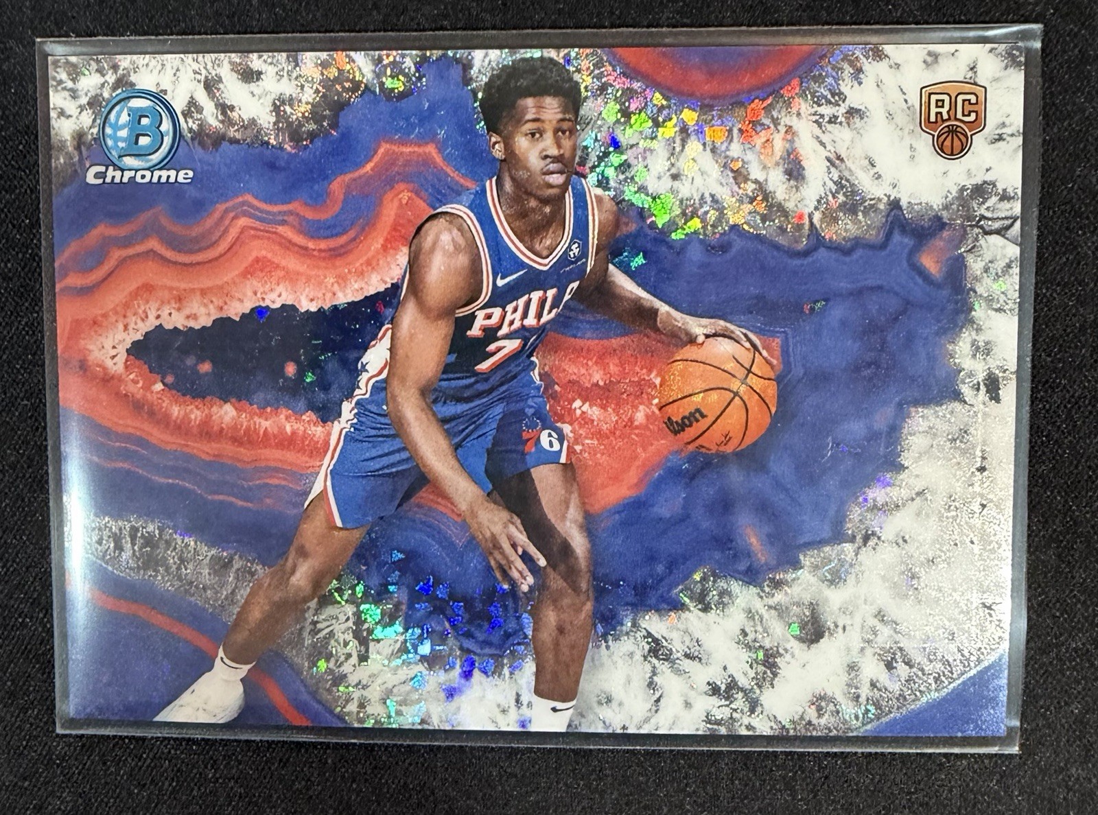 2025-26 Bowman VJ Edgecombe Chrome Crystalized RC Rookie SP #CNB-3 76ers