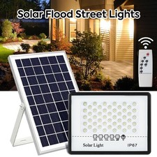 Dusk to Dawn LED Solar Wall Lamp Security Lighting Flood Lights Remote Control