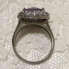 Purple Stone Cocktail Ring Silver Tone Womens size 9 Hallo Design — photo 10