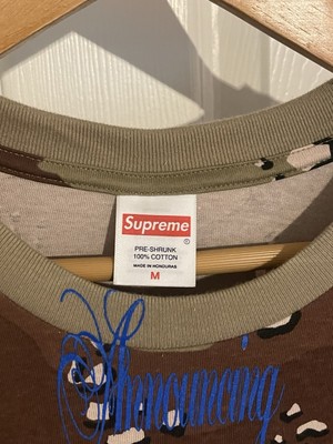 SUPREME ANNOUNCING TEE CHOCOLATE CHIP DESERT CAMO SIZE MEDIUM 