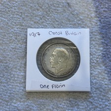 1917 SILVER GREAT BRITAIN 1 FLORIN KING GEORGE V COIN