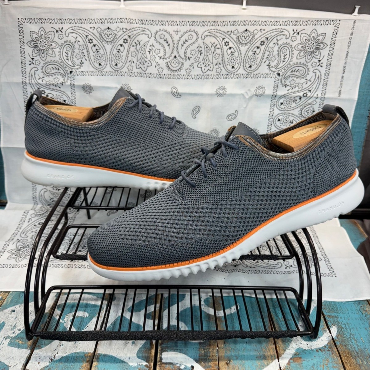 Cole Haan Zerogrand Shoes Mens Size 13M Gray Stitchlite Oxford