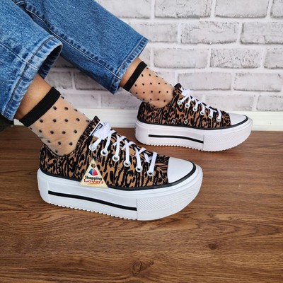 Converse Chuck Taylor Lift Double Stack Low 8 Women Shoes Sneakers Black A16405C