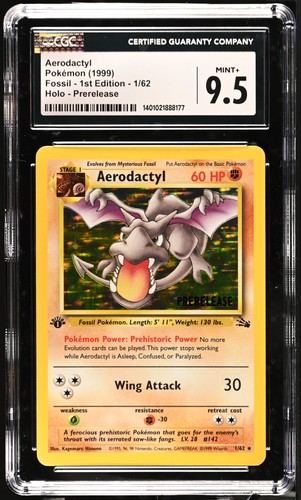 Aerodactyl (1st Edition) graded CGC 9.5 for sale on eBay
