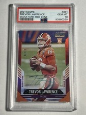 2021 Score Trevor Lawrence #301 Red Zone Rookie Auto #/20 PSA 10 Jaguars Clemson