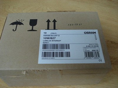 10 Stück Osram Kompaktleuchtstofflampe DULUX D 10W/ 827 warmweiß G24d-1 NEU