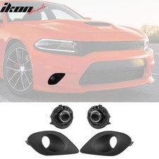 Fits 15-23 Dodge Charger Halogen Fog Lights White Lens Bumper Projector Lamps