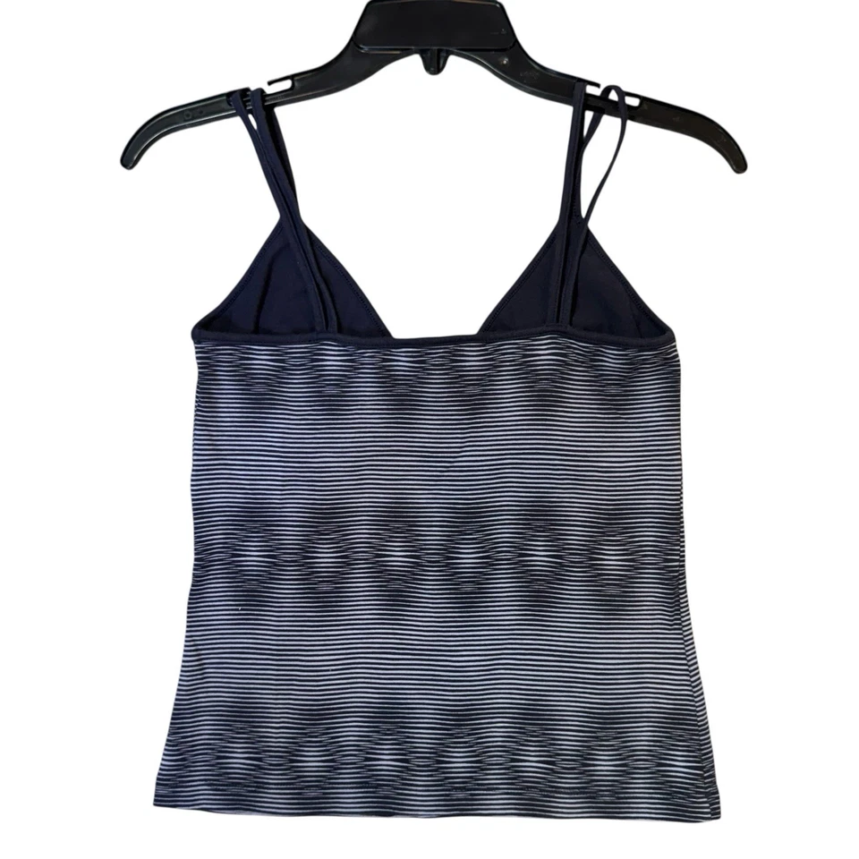 Vintage GAP Babydoll Tank Top Size M Blue Stripe Fairy Preppy Y2K Fitted Stretch - Image 2 of 4