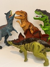 Lot Of 4 Kid Galaxy Stegosaurus Dinosaur Lights And Sounds Allosaurus Trex Work