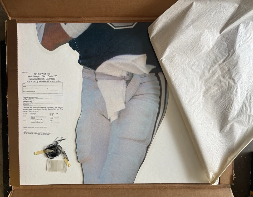 1992 6 футов Новый в коробке Troy Aikman ковбои вниз в натуральную величину картон вырез повесить - Изображение 3 из 4