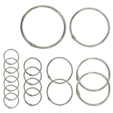 16PCS Binder Rings Assorted Sizes 1-1.5-2-2.5-3-3.5 inch , Large Metal Keycha...