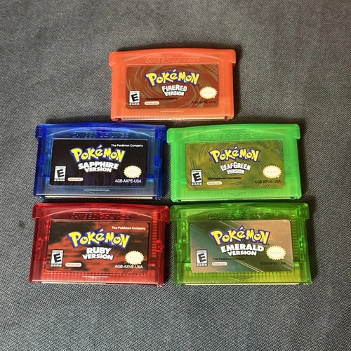 New ListingLot of 5 Nintendo Gameboy Advance Pokemon Emerald, Sapphire, Ruby, Green, Red