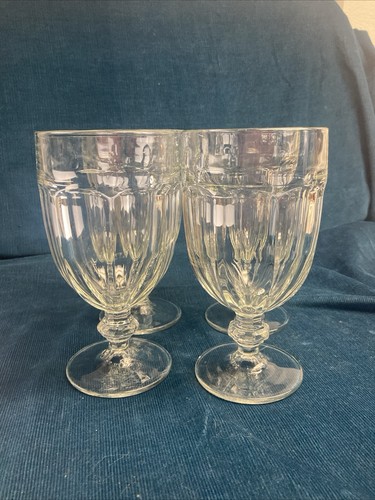 4 Libbey Duratuff Glass Vintage Goblets 7" Clear 16 Oz MADE IN USA Excellent - Picture 5 of 9