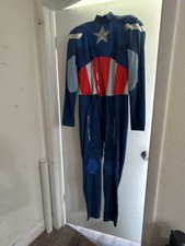Mens Captain America Avengers Jump Suit Spandex Cosplay Costume L