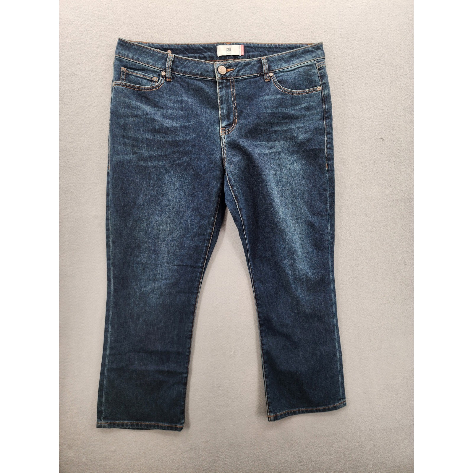 Cabi New Crop Jeans Womens 16 Dark Wash Stretch Denim Cropped Pants Style 5086