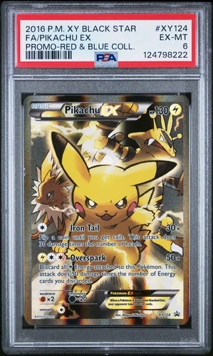 Pokémon TCG Pikachu EX XY124 Black Star Promo Generations Full Art Rare PSA 6