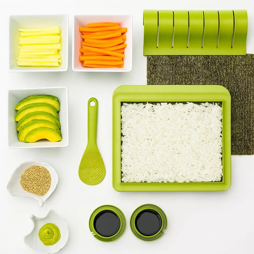 Sushi Making Kit with Rice Spreading Training Frame, Rice Paddle, Rolling Mat...
Opens in a new wind