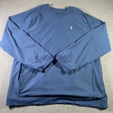 William Murray Golf Pullover Mens L Blue Plaid Lined V-Neck Long Sleeve