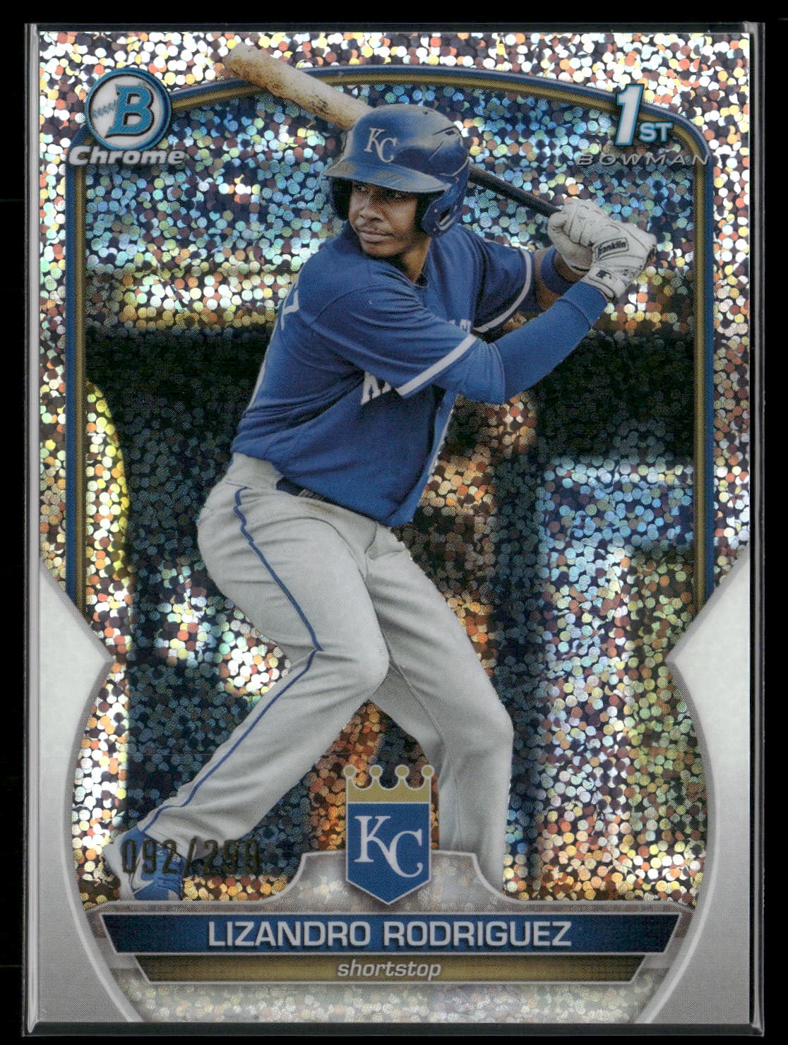 2023 Bowman #BCP-47 Lizandro Rodriguez Chrome Prospects Speckle Refractors #/299