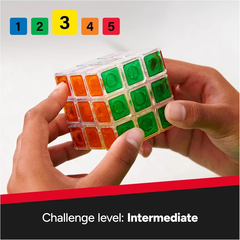 Cubo de Rubik, Cubo de Cristal, Cubo Transparente 3X3 Juego de Puzzle a Juego de Colores, Twi Foto 2 de 4