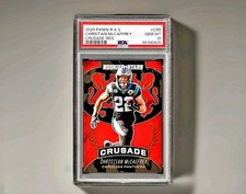 2020 Panini Rookies & Stars - Christian McCaffrey Red Prizm Crusade /75 PSA 10