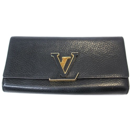 LOUIS VUITTON M61248 Portefeuille Capucines Long Wallet Taurillon Leather Black