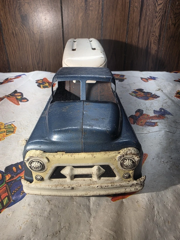 Camión de transporte automático vintage Marx años 50 acero prensado 21" de largo Foto 2 de 4