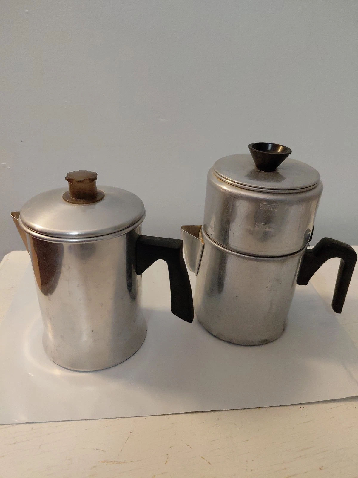 Vintage Drip-O-Lator 3 Cup Coffee Pot Enterprise Aluminum Co. Camping Stove USA