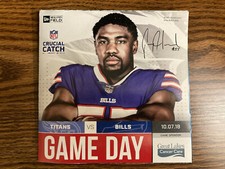 JERRY HUGHES Buffalo Bills GAME DAY PROGRAM Tennessee Titans 10/7/18 jersey card