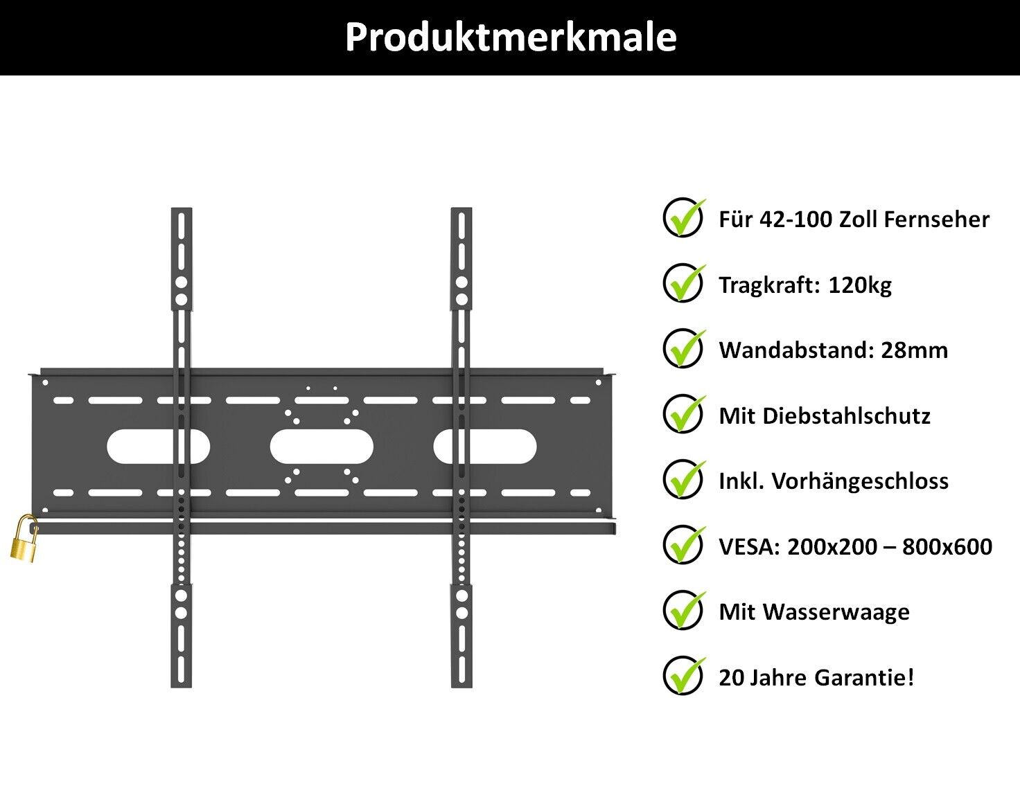 TV Fernseher Wandhalterung A164 Halter für LG 75 Zoll 75UP77009LB Halterung