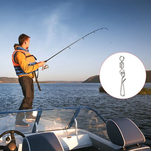 Emerillon Roulant Pêche avec Accrochage Snap, 60 Paquet 9lb Pêche Terminal - Imagen 7 de 7
