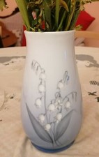 Vaso Bing & Grondahl Royal Copenaghen Azzurro Con Fiori Mughetti 