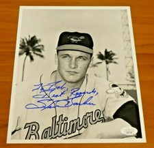 Steve Barber Signed Vintage Baseball 8x10 Photo with JSA COA
