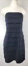Vintage City Triangles Strapless Dress - Size L - Black