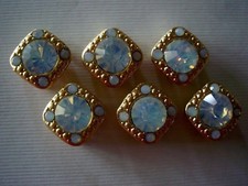 2 Hole Slider Beads Gaiety Pearly White Crystal 6