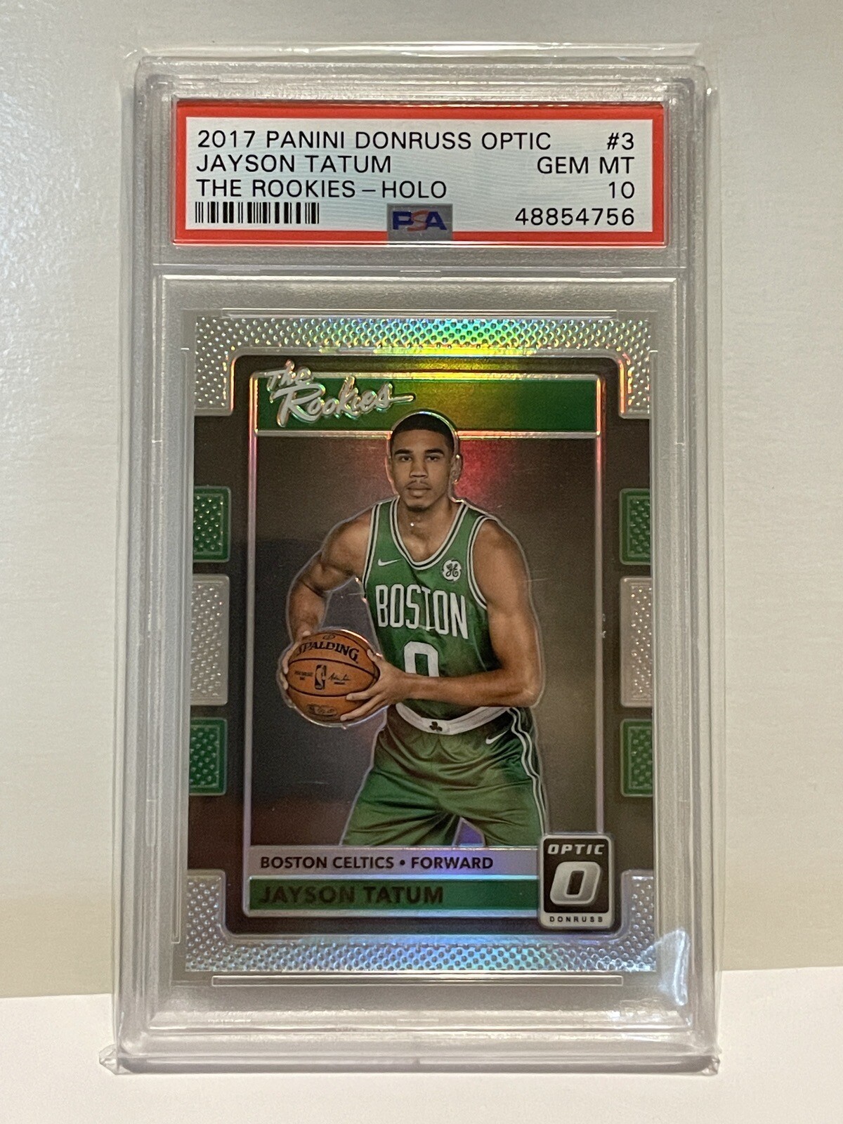 2017 PANINI DONRUSS OPTIC HOLO JAYSON TATUM #3 ROOKIE CARD PSA 10 GEM MINT