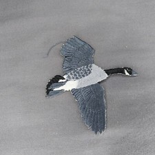 Grey Canadian Goose Iron On Embroidered 3.5" Patch