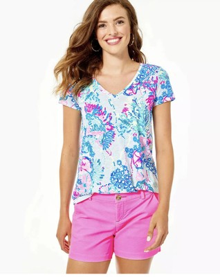 lilly pulitzer etta v neck top